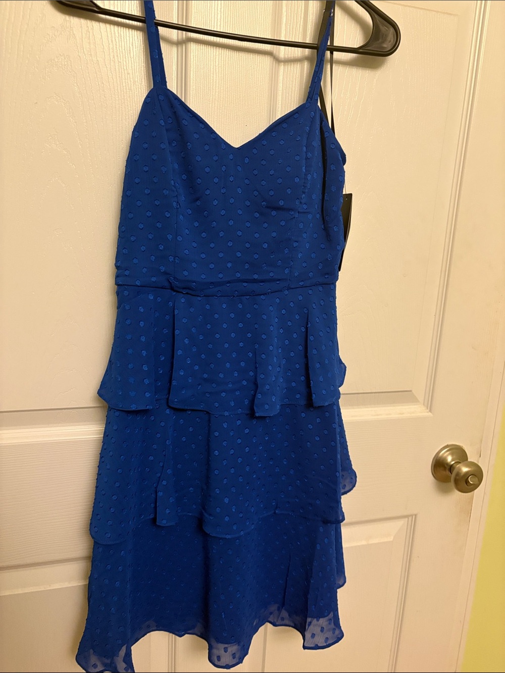 BCX Royal Blue Spaghetti-Strap Tiered Mini Dress